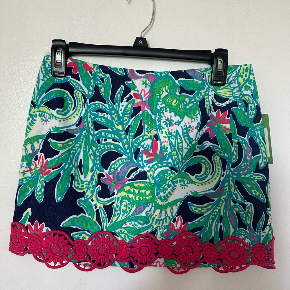 NEW Lilly Pulitzer Blue and Green Mini Skirt Resort Wear